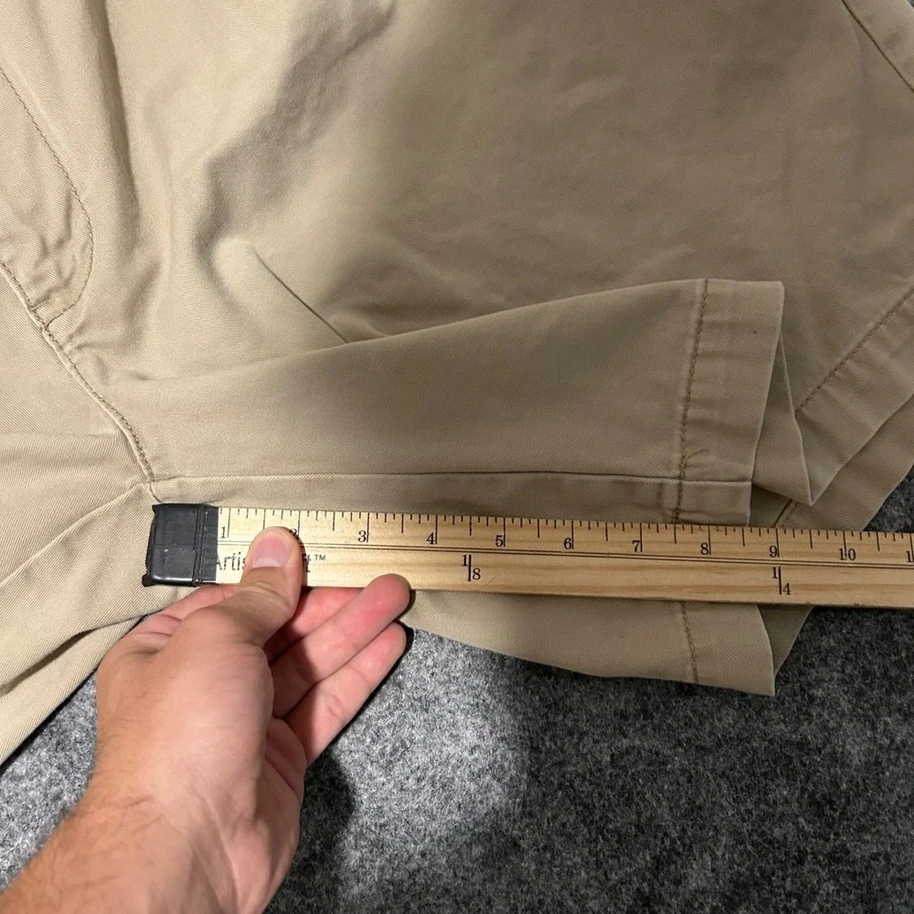 Polo Ralph‎ Lauren Tyler Short Pleated Khaki Chino Shorts Tan Mens Size 38 90s